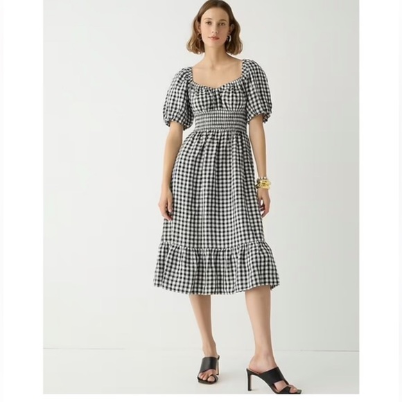 J. Crew Dresses & Skirts - J.Crew Midi dress with black and white flannel pattern XS with tags
